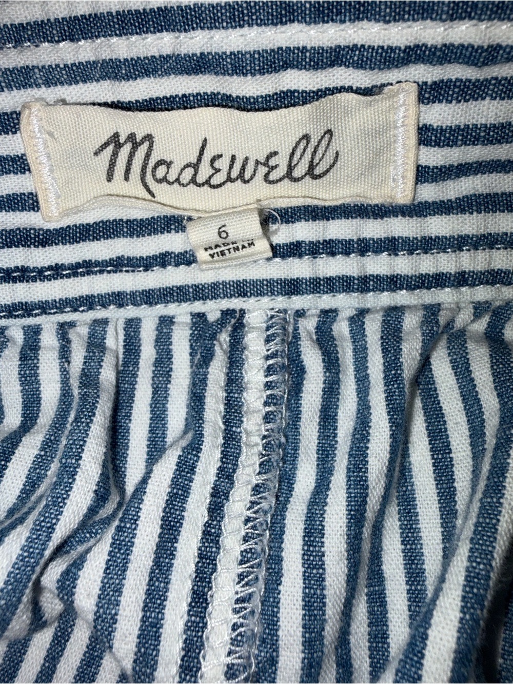 Madewell Blue and White Striped Button-Front Midi Skirt - Picture 3 of 9